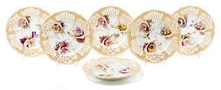 * A Set of Six Berlin (K.P.M.) Reticulated Porcelain Plates Diameter 10 1/4 inches.