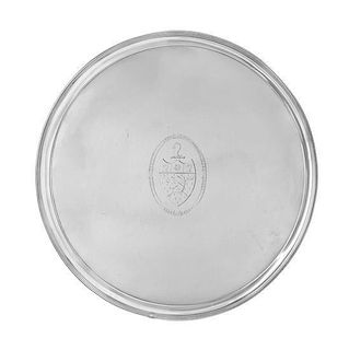 * A George III Silver Salver, Thomas Graham & Jacob Willis, London, 1790, of circular form with a reeded rim, the field cente
