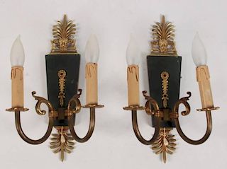PAIR OF FRENCH EMPIRE STYLE 2 LIGHT SCONCES