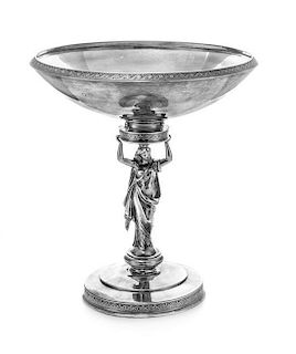 * An American Silver Center Bowl, Gorham Mfg. Co. for Tiffany & Co., Providence, RI, 1871, the Greek meander decorated rim ab