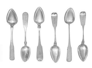 * A Collection of American Silver Tablespoons, Various Makers, 18th/19th Century,
