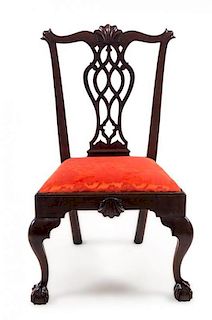 A Queen Anne Mahogany Side Chair Height 39 inches.