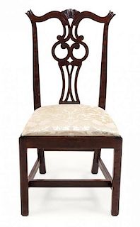A Chippendale Style Mahogany Side Chair Height 39 1/2 inches.