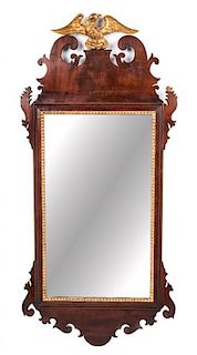 A Federal Parcel Gilt Mahogany Mirror Height 42 1/2 inches.
