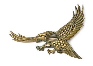 A Brass Eagle Applique Width 13 inches.