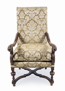 A William and Mary Style Walnut Armchair