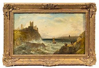 * Charles Marshall, (British, 1806-1896), Seascape with Castle Ruins, 1865