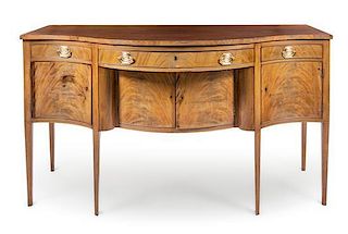 A George III Style Mahogany Sideboard Height 41 x width 73 x depth 31 inches.