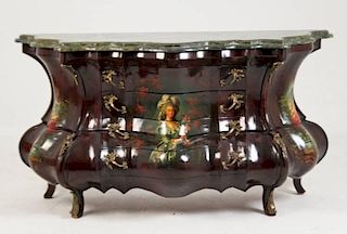 BAROQUE LOUIS XV STYLE MARBLE TOP COMMODE