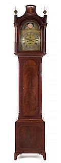 A George III Tall Case Clock Height 92 1/4 x width 18 x depth 9 inches.