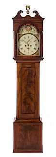 An English Mahogany Tall Case Clock Height 86 inches.
