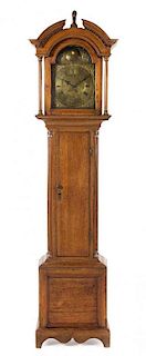 An English Oak Tall Case Clock Height 92 1/4 inches.