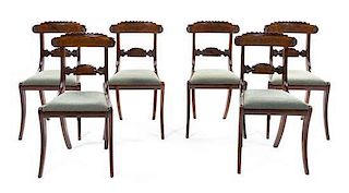 A Set of Six Regency Style Mahogany Side Chairs