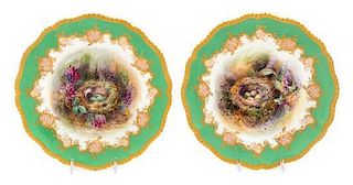 * A Pair of Royal Worcester Porcelain Plates Diameter 9 1/4 inches.