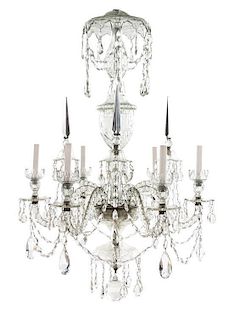 * A Waterford Six-Light Chandelier Height 44 inches.