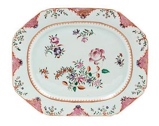 A Chinese Export Famille Rose Porcelain Platter Width 16 3/4 inches.