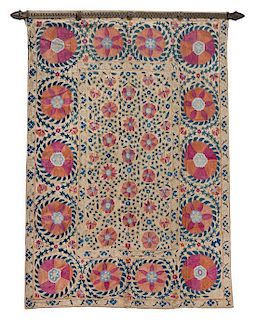 An Indian Suzani Panel Height 64 x width 46 inches.