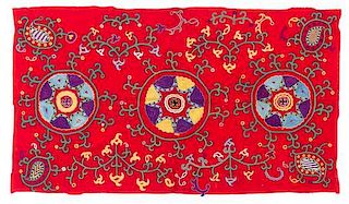 Two Central Asian Textiles 4 feet 3 1/4 x 2 feet 4 1/4 inches (length of longest).