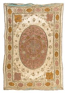 An Ottoman Silk and Metallic Thread Cover