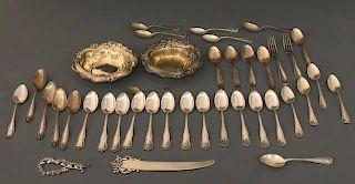 Grouping of Sterling Silver Dishes and Flatware