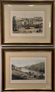 Edward Beyer (1820-1865)  two colored lithographs from The Album of Virginia published in 1858  (1) Natural Bridge  sight siz