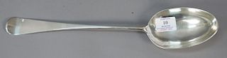Large silver stuffing spoon marked I.C., American late 18th to early 19th century. 
lg.15 1/4in., 7 t oz.