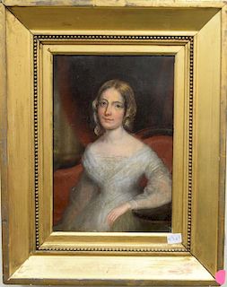 19th century portrait 
oil on canvas 
Bust of a Woman Seated in a Chair 
9 1/2" x 6 1/2"