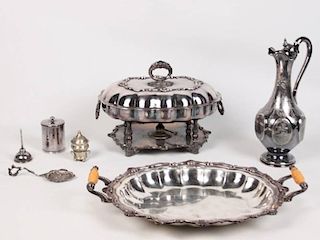 7 PIECE MISCELLANEOUS LOT OF SILVER AND SILVER PLATE