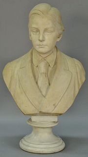 Rudolf Schwanthaler (1842-1879) 
carved white marble bust 
Ellsworth Lametti Striker (Stryker) 
inscribed on back R. Schwanth