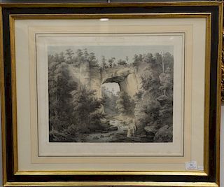 Edward Beyer (1820-1865)  colored lithograph from The Album of Virginia published in 1858  Natural Bridge  marked lower right