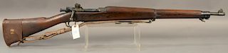 U.S. Remington model 03-A3 WWII 30 caliber rifle, bolt action, leather strap, barrel lg. 24in., serial number 4025704.