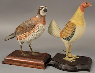 Two Albert J. Ditman (1884-1974 decoys to include a small quail cock decoy, finely hand painted with Albert J. Ditman William