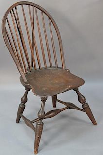 Windsor brace back side chair with bold turned legs.  seat ht. 16in. Provenance:  Estate of Arthur C. Pinto, MD