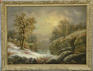 George Gunther Hartwick (1817-1899) 
oil on board 
Skating Scene 
unsigned 
24" x 32"