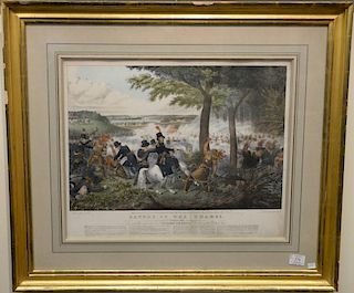 John Dorival  hand colored lithograph Battle of the Thames 5th October 1813 Dedicated to Andrew Jackson marked lower left: Dr