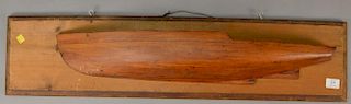 Half hull model mounted on board.  total lg. 37in. Provenance:  Estate of Arthur C. Pinto, MD
