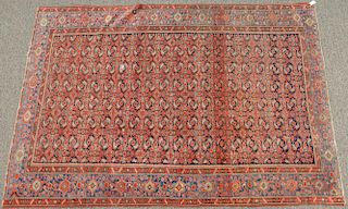 Oriental area rug (end borders missing). 
7' x 10'