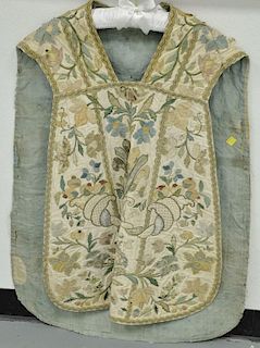 Silk embroidered robe, probably 18th century.