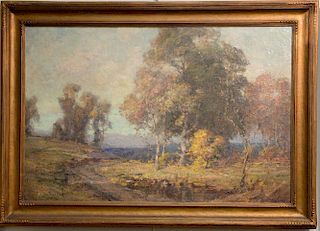Frank Alfred Bicknell (1866-1943) 
oil on canvas 
Spring Landscape 
signed lower right: Frank A. Bicknell 
24" x 36"