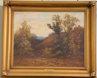 Bruce Crane (1857-1937)  oil on canvas  Autumn Landscape  signed lower right: Bruce Crane  15 1/2" x 19 1/2"