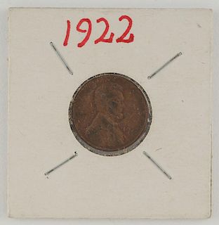 United States Lincoln Wheat Ears Reverse One Cent Piece 1922