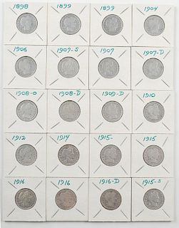United States Barber Quarter Dollars 1898-1916
