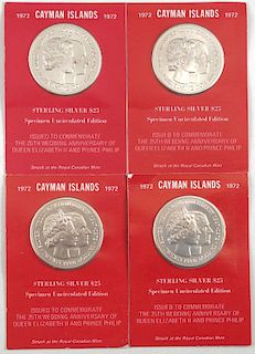 Cayman Islands Sterling Silver Commemorative Coins Ca. 1972