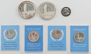 United Nations 25th Anniversary Sterling Silver Commemorative Medals Plus