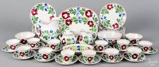 Fifty-seven pieces of late Adams Rose porcelain, ca. 1900.