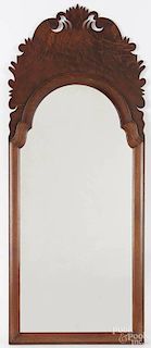 Contemporary Chippendale style mahogany mirror, 46'' h., 18 1/2'' w.