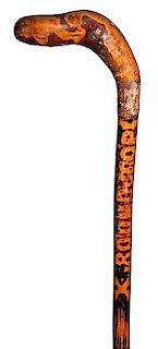 46. Gettysburg Cane- Late 19th Century- A nice example which is pyro decorated with the word “Roundtop,” pyro decoration 