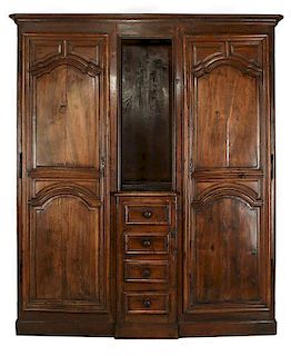 A LATE 18TH C. EARLY 19TH C. FRENCH DOUBLE ARMOIRE