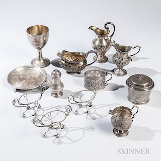 Twelve Pieces of Georgian Sterling Silver Tableware