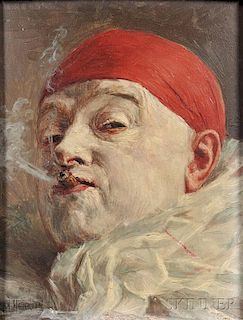 Armand Francois Joseph Henrion (Belgian, 1875-1958)      Three Portraits of Clowns